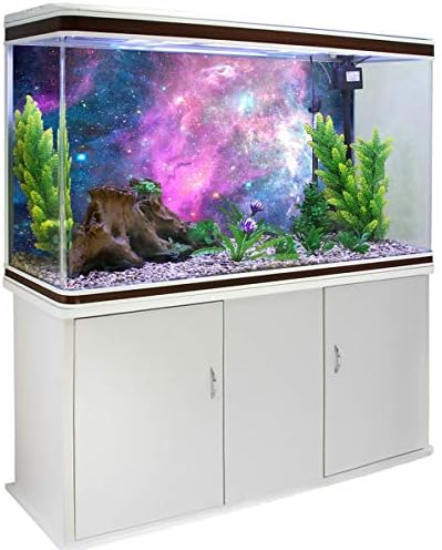 T&H Home Aquarium Decor Backgrounds - Espaço externo roxo Tanque de peixe estrelado Tanque de peixes Aquário