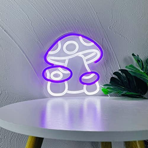 Cogumelo signo de neon decoração de cogumelo decimabilizável led neon arte de parede clara para crianças decoração