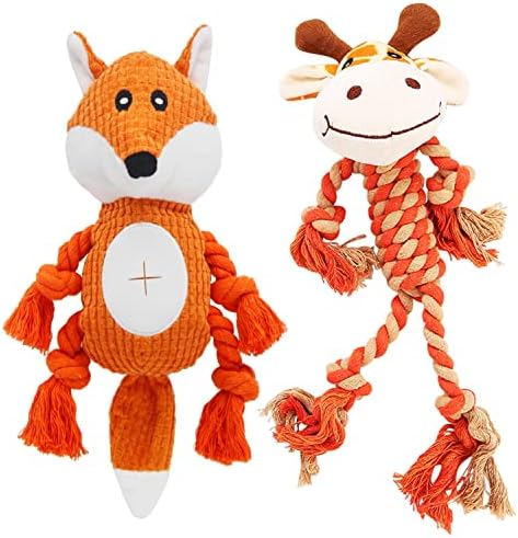 Brinquedos de cachorro hugeme, 2 pacote de brinquedos riaciais de cachorro, brinquedos de corda de