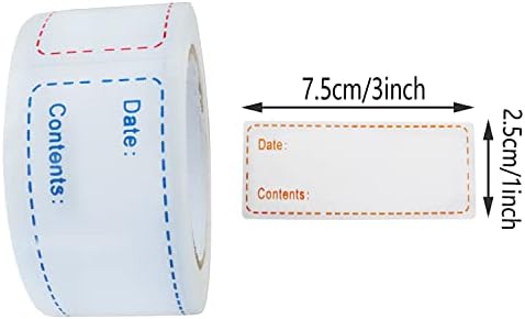 ZZLZX 3PCS Auto-adesivo Removável Rótulos de Data de Data de Alimentos para Refrigerador, Etiquetas