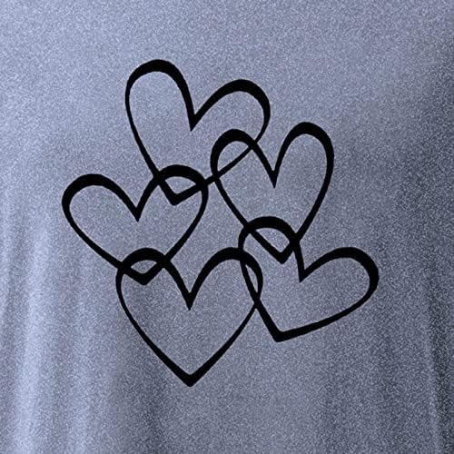 Camiseta engraçada de estampa de coração para homens mulheres, clássico casual sólido confortável tee