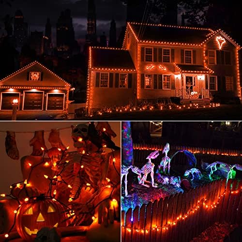 Luzes de laranja de Halloween Odeetronic Halloween, 16,3 pés 50 LEDs C3 Luzes de corda laranja, 120V UL Certified
