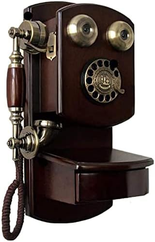 DWXN Telefone Montado com parede Antique antigo Dial rotativo Retro Estilos vintage Vintage Mecânica antiga