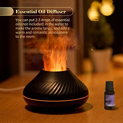 Ailgely Flame Mist umidificador de aromaterapia difusor de óleo essencial com 7 colorido Night Light