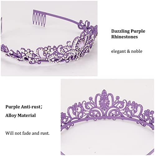 Cieher Purple noiva a ser definida, shinestone tiara & noiva para ser faixa, decoração de festa de