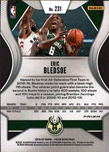 2019-20 Panini Prizm Prizms Green 231 Eric Bledsoe Milwaukee Bucks NBA Basketball Trading Card