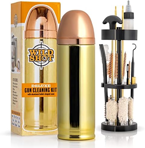 Wild Shot Kit de limpeza de armas de luxo de 50pc em estojo em forma de bala