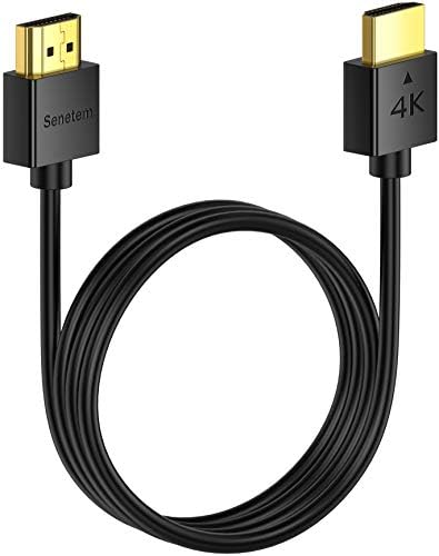 Cabo 4K HDMI 1,6 pés de alta velocidade, cordão HDMI 2.0, cabo HDMI fino, conectores banhados a ouro com baixo perfil-4K,