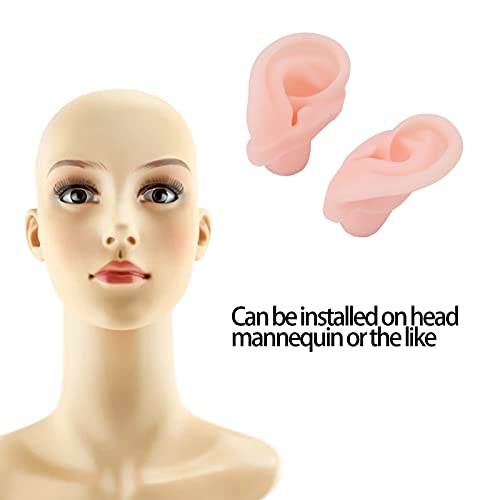 Modelo de orelha de silicone macio, angrek 1 par de ouvido humano modelo de silicone simulado