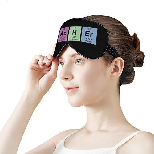 Professor de ciências Elementos químicos máscara de dormir com cinta ajustável tampa macia tampa de