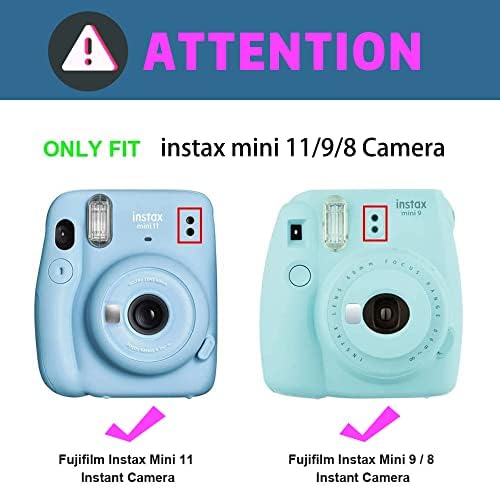Caixa da câmera Compatível com Fujifilm Instax Mini 11/9/8/ 8+ Câmera instantânea com cinta e
