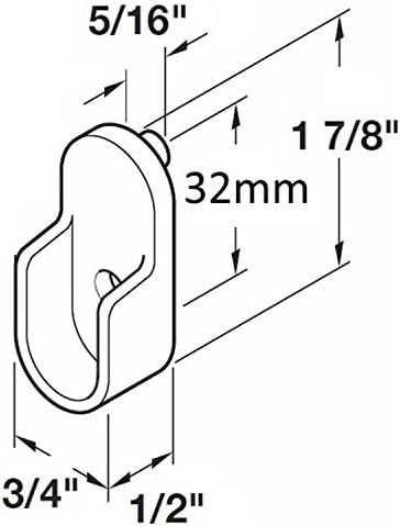 2 pacote | Suportes de extremidade da haste de armário oval com pinos de 5 mm voltados de 5 mm