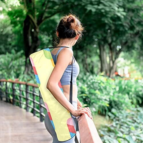 Yoga Mat Bag Exercício de ioga Mat Carry Bag Popsículas coloridas Padrão de verão, 6,7x33.9in/17x86