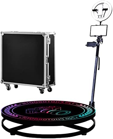 Máquina de cabine de foto 360 para festas, logotipo personalizado gratuito, plataforma de self de spin