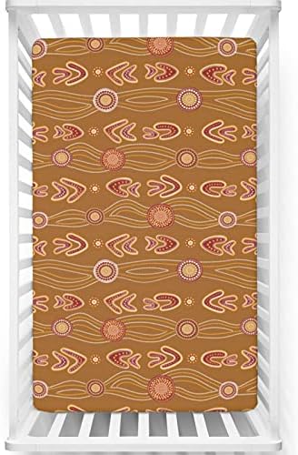 Mini folhas de berço com tema aborígine, lençóis de berço portáteis Material Ultra Soft - Folha de bebê para