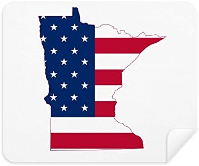Minnesota EUA mapa estrelas listras bandeira de limpeza de forma de pano limpador de tela 2pcs tecido