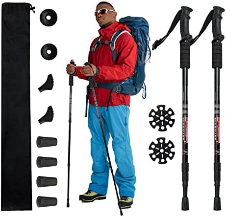 Aihoye Trekking Pólos Choque absorvendo caminhadas ou bengalas ajustáveis ​​para caminhadas colapsíveis