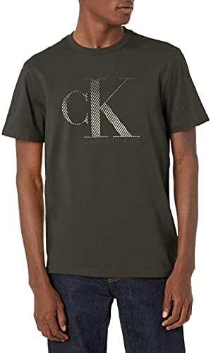 Calvin Klein Men's Short Manves Crew Crew Cotton Monogram Logo T-shirt
