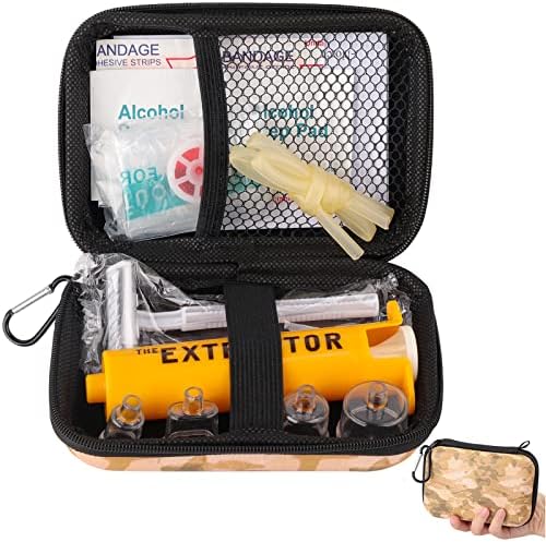 Kit de mordida de cobra, kit de picada de abelha, suprimentos de primeiros socorros de emergência, bomba