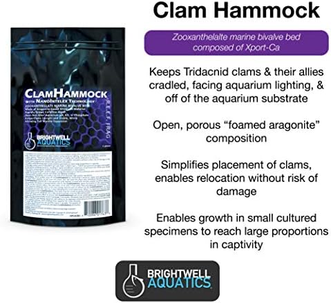 Brightwell Aquatics Clam Hammock - Zooxanthelate Marine Bivalve Bed composto por Xport -Ca