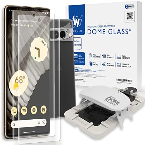 [2 Dome Glass +1 Cam pacote + Lâmpada UV] Protetor de tela de vidro de cúpula de Whitestone para