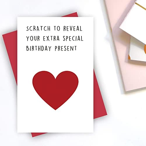 Cartão de aniversário de arranhão, cartão interativo de presente de aniversário engraçado para o marido noivo