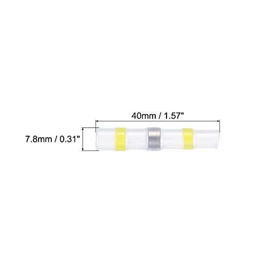 Meccanidade Solda Fios de vedação E calor Connectores de bumbum de encolhimento 160pcs 12-10 AWG Amarelo à prova