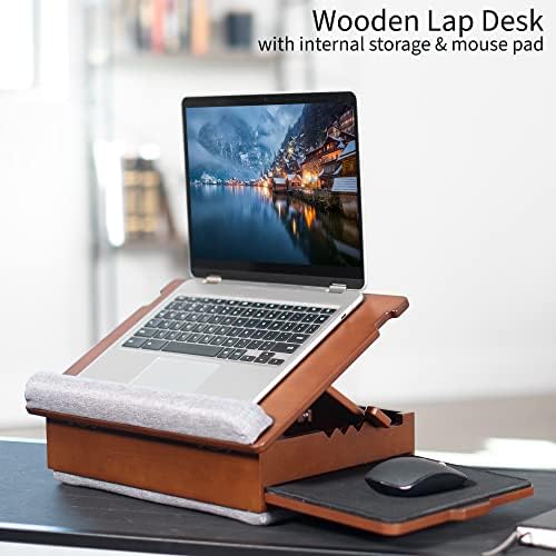 Sidekiix de madeira inclinada para escrita, desenho, trabalho de laptop e mais, mesa compacta ajustável