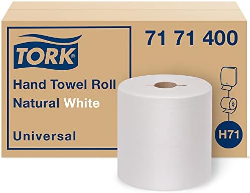 Rolo de toalha de mão de papel Tork H21 White, Avançado, Fibra reciclada, 12 rolos x 600 pés, RB600