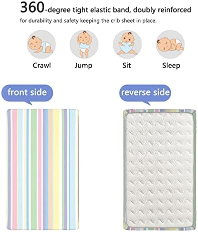 Pastel com tema de mini folhas de berço, lençóis de berço portáteis de berço portáteis Ultra Soft Material Baby