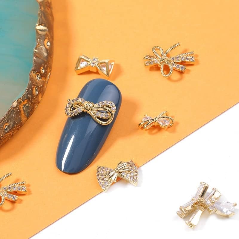 2Pieces 3D Metal Nail Art Jóias japonesas Decorações de pingentes de pingentes de cristal Charms de diamante de