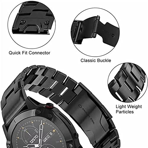 Ahgdda Fit Quick Fit Titanium Alloy+Banda de relógio de aço inoxidável para Garmin Fenix ​​7x 7/6 6x