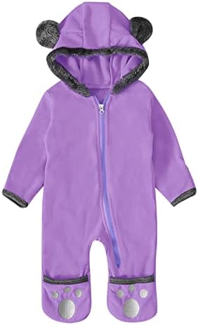 Moldão de casaco para os pés Ears de macacão com capuz Bear Romper menino bebê bebê lã de velo casaco e casacos de pico de jaqueta para meninas
