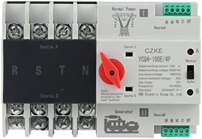 Skxmod ycq4-100e/4p 220V AC 8Ka DIN Rail ATS Switches