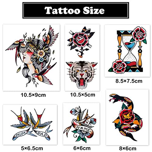 Tatuagens temporárias personalizadas pusnmi tatuagens de tigre engolem tatuagens falsas kit de tatuagem