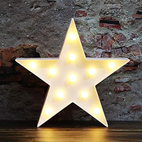 LED LIMPAS DE NOITE SINAIS DE STAR LED, Lâmpada de mesa em forma de estrela operada por bateria