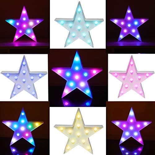 Pooqla colorida LED LUZES DE LEITOS COM REMOTO- LIGHT UP STAR BATERIA- STAR LUZES DE LUZES NOITE DE