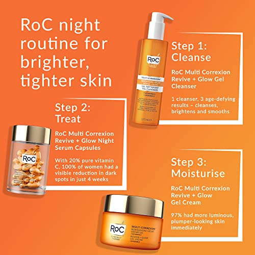 ROC Multi Correxion Revive + brilho 20% pura cápsulas de soro de vitamina C pura para iluminação, manchas