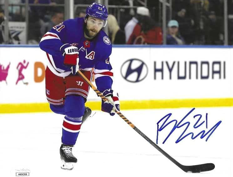 New York Rangers Barclay Goodrow durante o Stanley Cup de 2022 Play Offs autografou 8x10 foto fotográfica