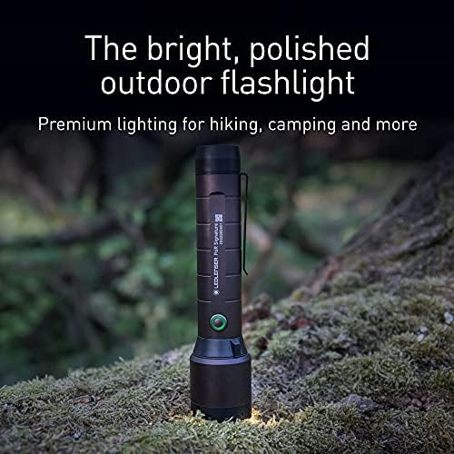 LEDLENSER, P6R Lanterna recarregável de assinatura, luz LED premium para uso ao ar livre, preto