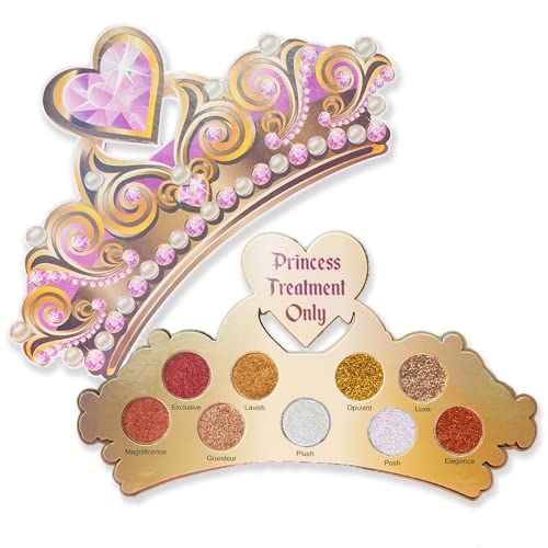 The Princess Palette - Glitter altamente pigmentado e caleta de maquiagem de sombra em forma de coroa de coroa