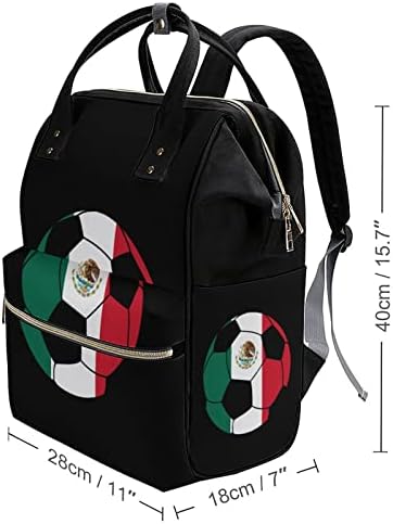 Mochila de fraldas de futebol do México Backpack de mamãe à prova d'água Backpack de grande capacidade