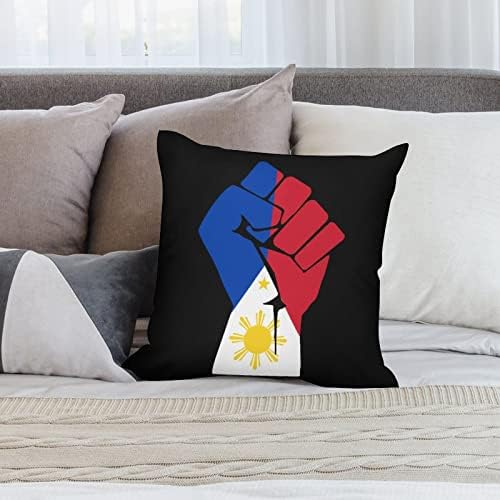 Filipinas Flag Fist Capas de travesseiros Conjunto de 2 case de almofada para sofá de sofá -brasão