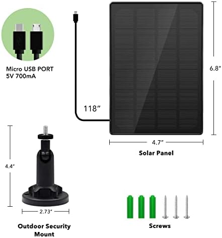 Painel solar StartVision para câmera externa de bateria recarregável, painel solar impermeável com cabo