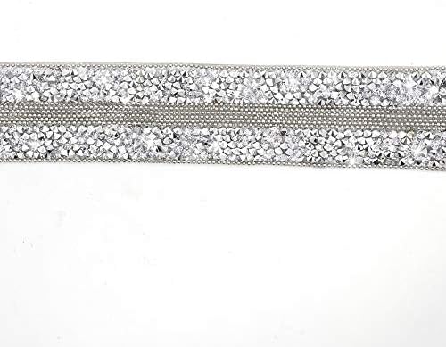 Jerler 5 metros de barra de fita de strass em prata, apliques elegantes da cadeia de cristal, ideal para decoração