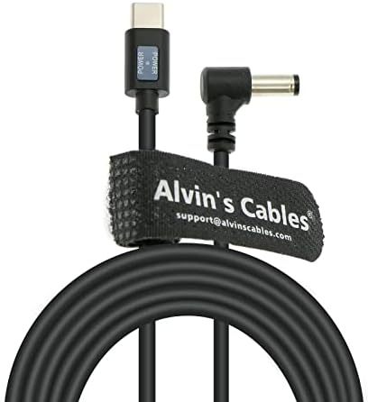Cabos Alvin PD USB-C tipo C para CC 5,5 x 2,5mm 12V Cabo de energia para Blackmagic Video Assist | Atomos Shogun
