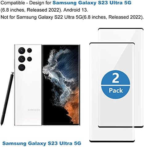 Ailiber para o protetor de tela Ultra 5G do Galaxy S23 Samsung S23 [2 pacote], protetor de tela de