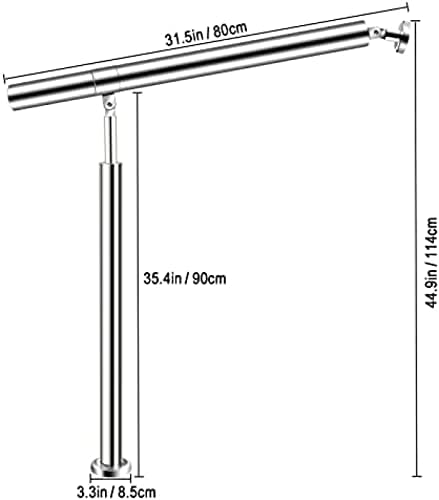 304 Handrail de aço inoxidável com kit de instalação de 1,5 mm de espessura da escada ao ar livre