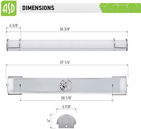 ASD 36 polegadas de luz da vaidade do banheiro LED, 3 cor ajustável 3000k/4000k/5000k, luminária de