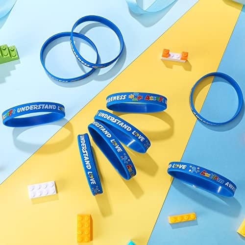 500 PCs Autismo Consciência Silicone Bracelets coloridos peças de quebra